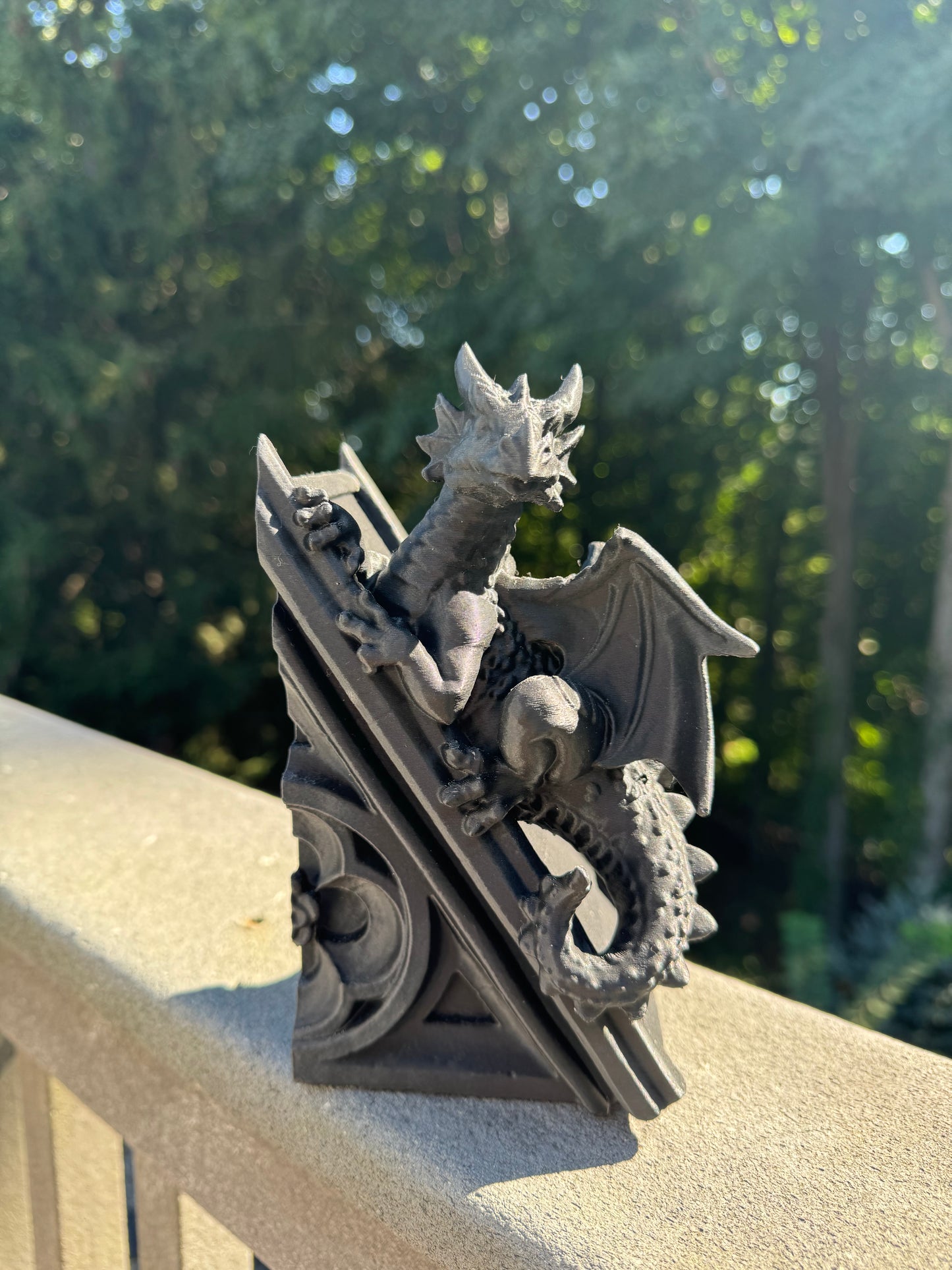 Gothic dragon bookends