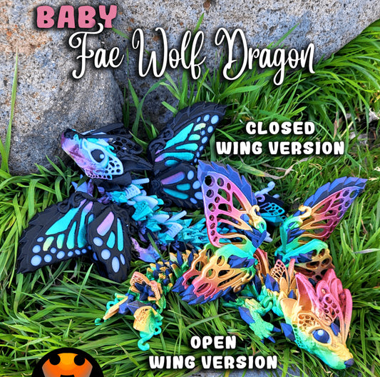 Baby fae wolf dragon (open wings)