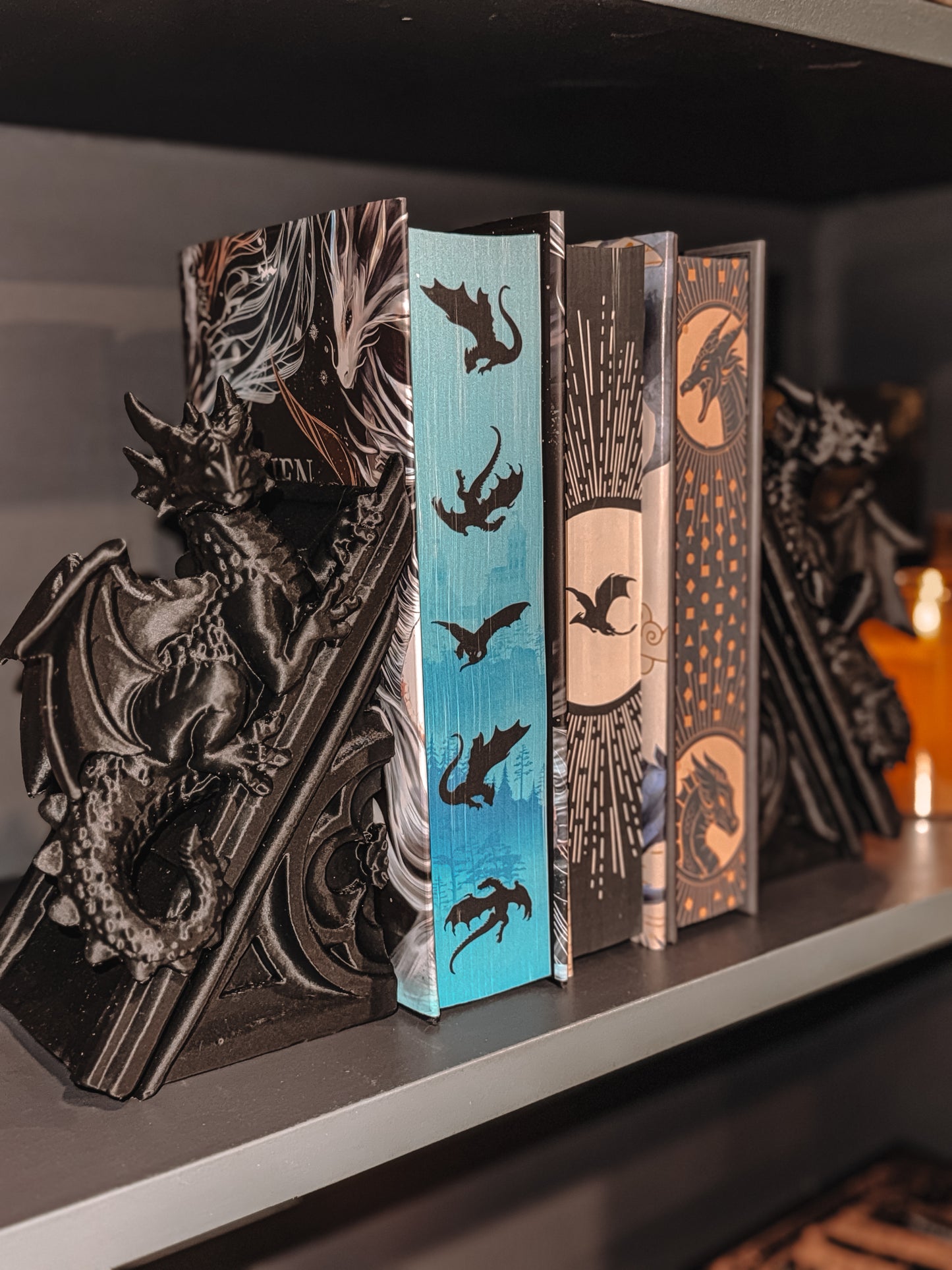 Gothic dragon bookends